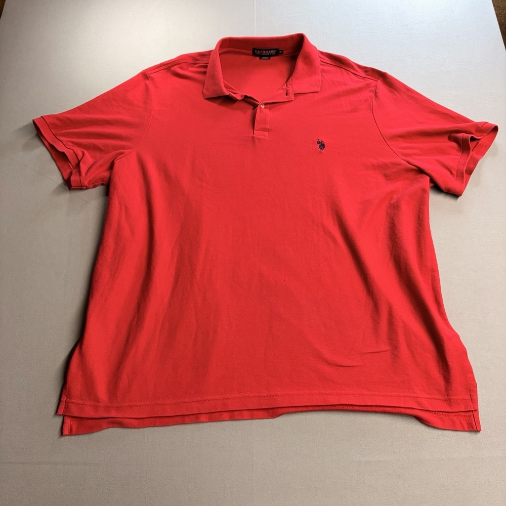 US Polo Assn Mens 3XL Red Performance Pique Polo Shirt Cotton Blend UFC150